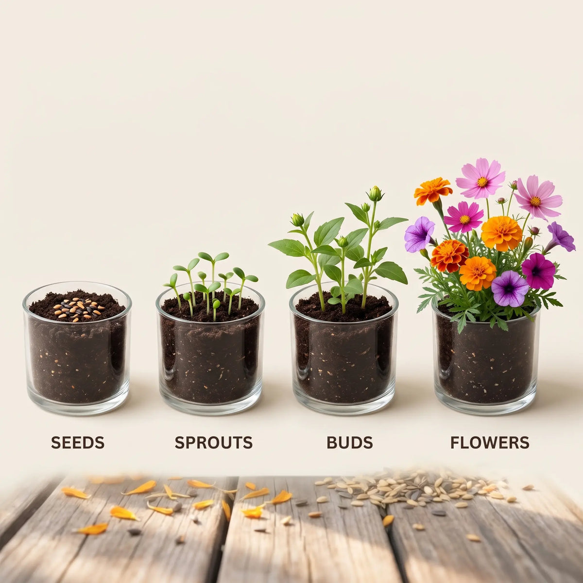 Mixed Flower Seeds – 40+ F1 Hybrid Seeds, 8 Colours