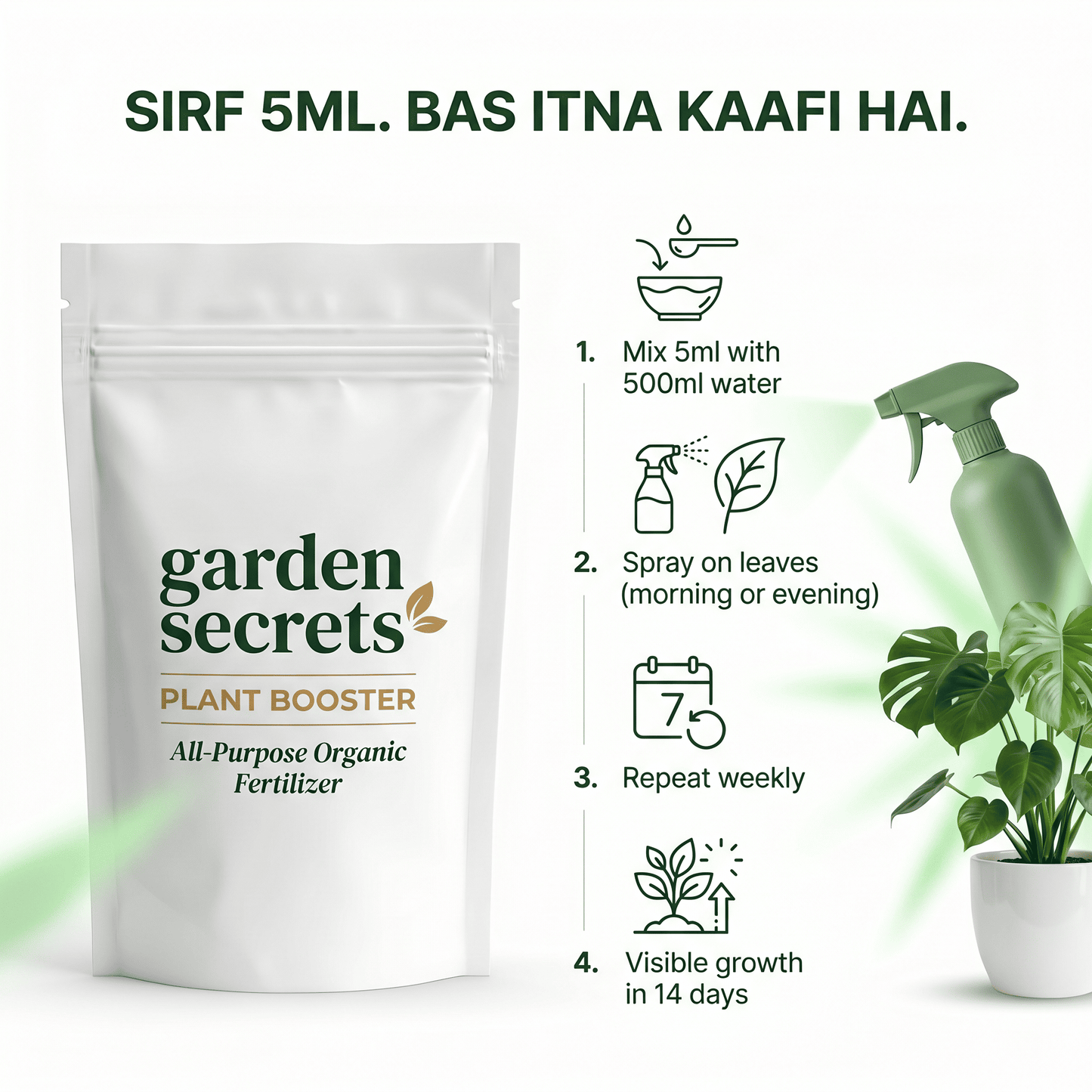 Garden Secrets Plant Booster – Faster Growth, More Flowers & Fruits 🌱