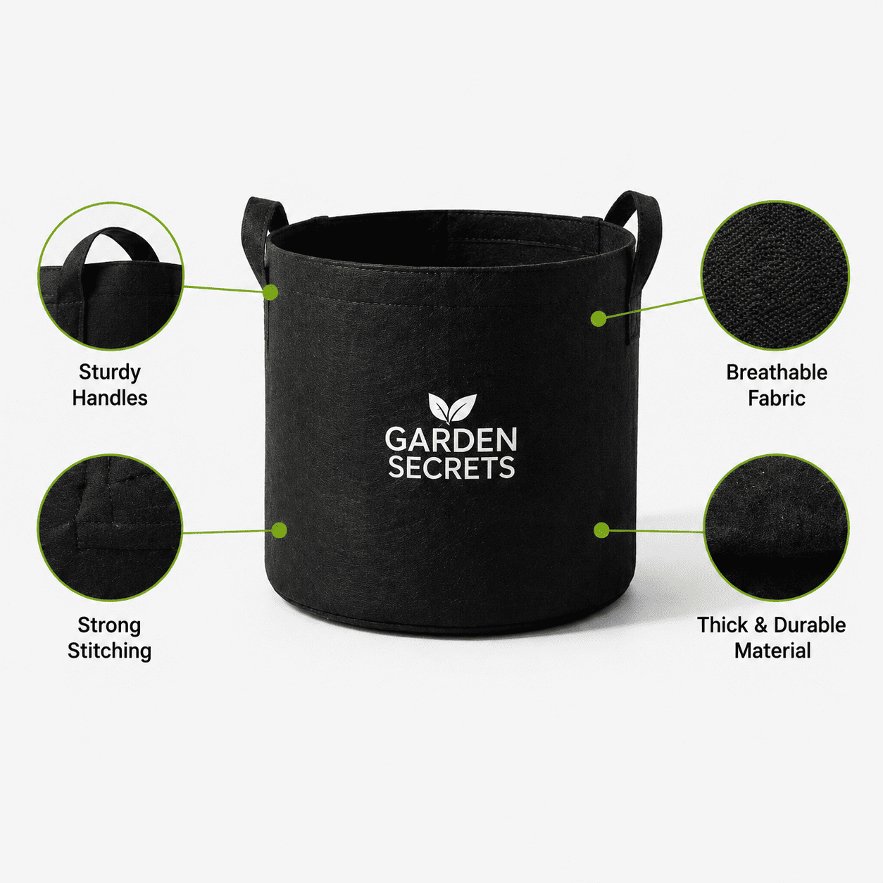 Pack of 2 Premium Grow Bags for Vegetables, Flowers & Fruits